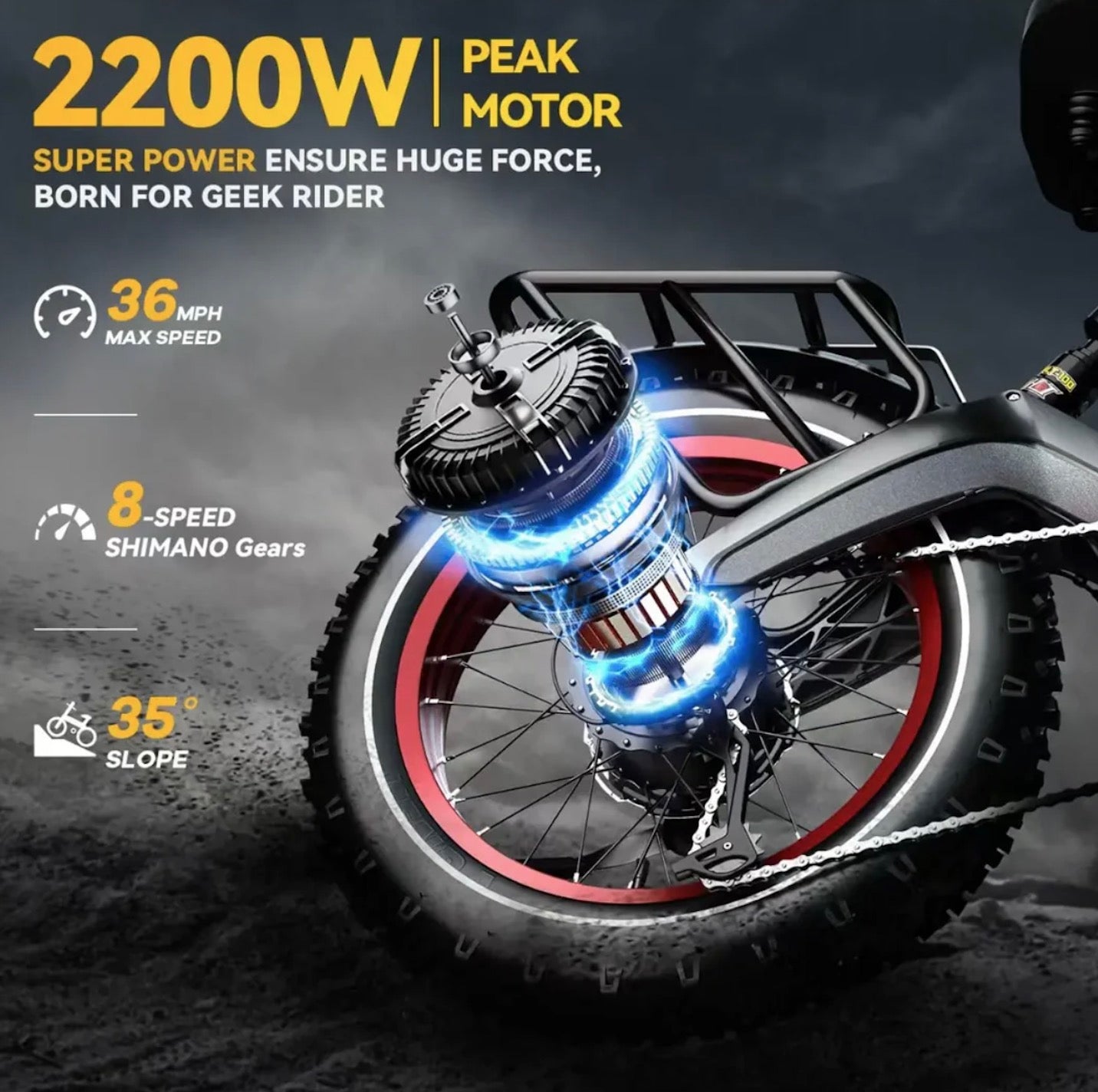 Foldable E-bike Up to 100Mile - 35mph - Low Stock