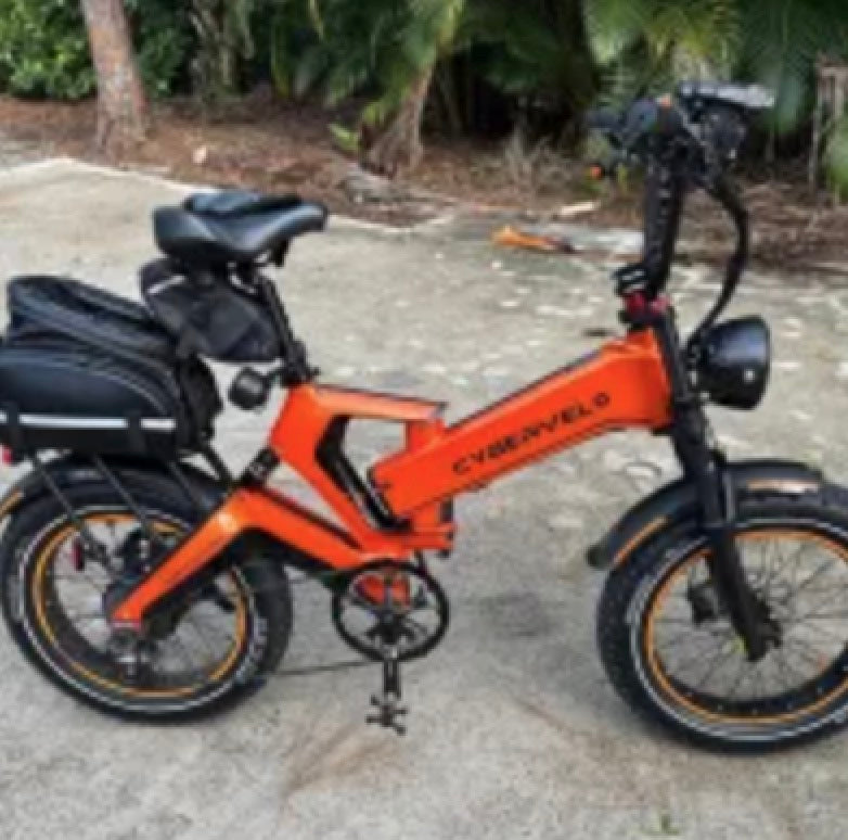 X50 with panniers near the beach