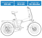 Foldable E-bike Up to 100Mile - 35mph - Low Stock