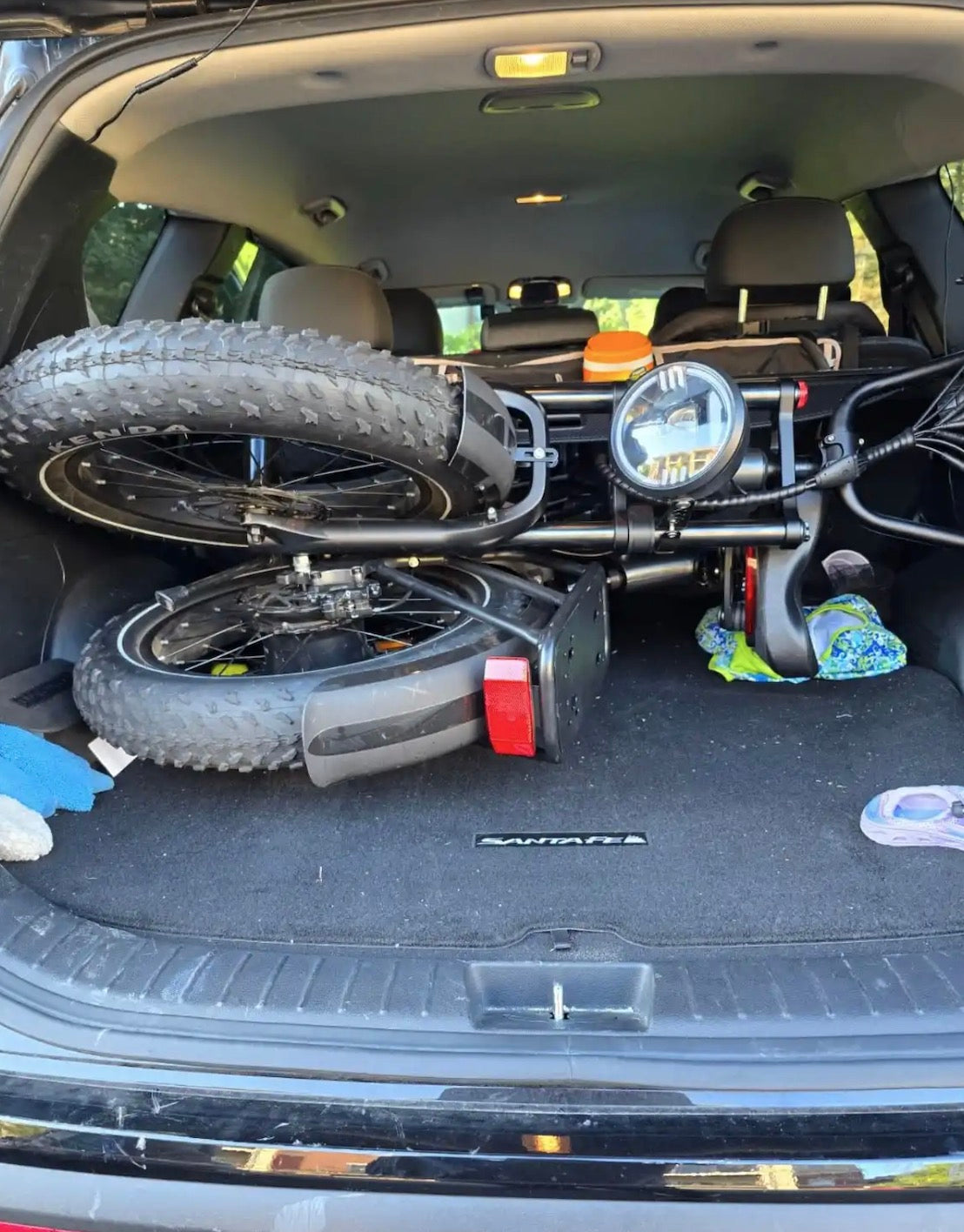 X50 with panniers near the beach